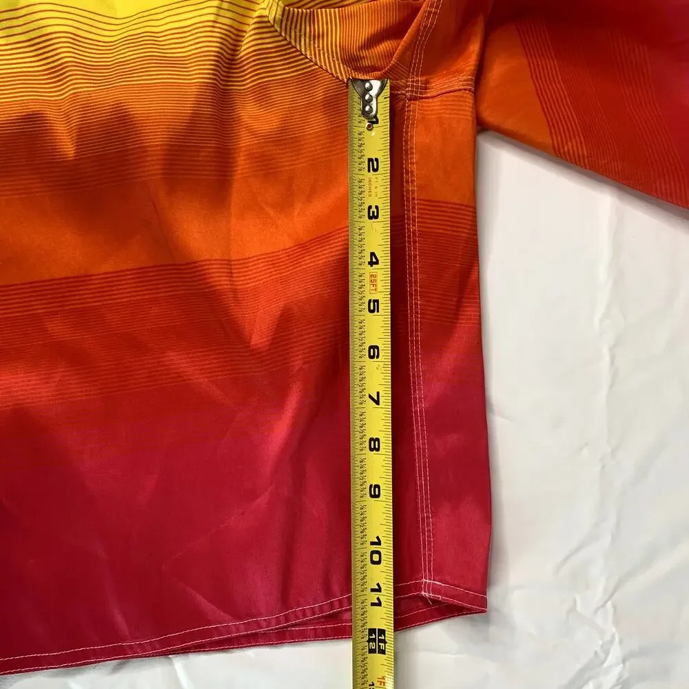 RS Surf Mens Sz 38 Sunset Ombre Yellow Orange Pink Swim Board Shorts 11
